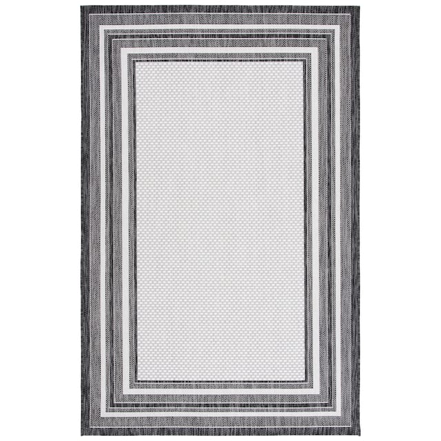 SAFAVIEH Courtyard Vickie Indoor/ Outdoor Waterproof Patio Backyard Rug - 2' x 3'7" - Ivory/Black