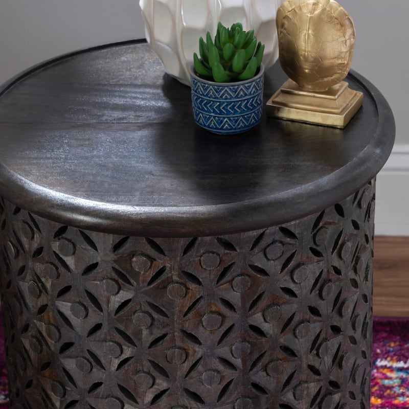 Linon Jennifer Boho Round Side Table