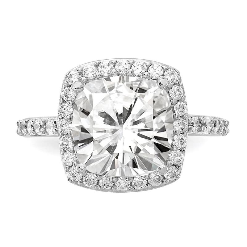 Curata 925 Sterling Silver Rose cut CZ Cubic Zirconia Simulated Diamond Square Ring