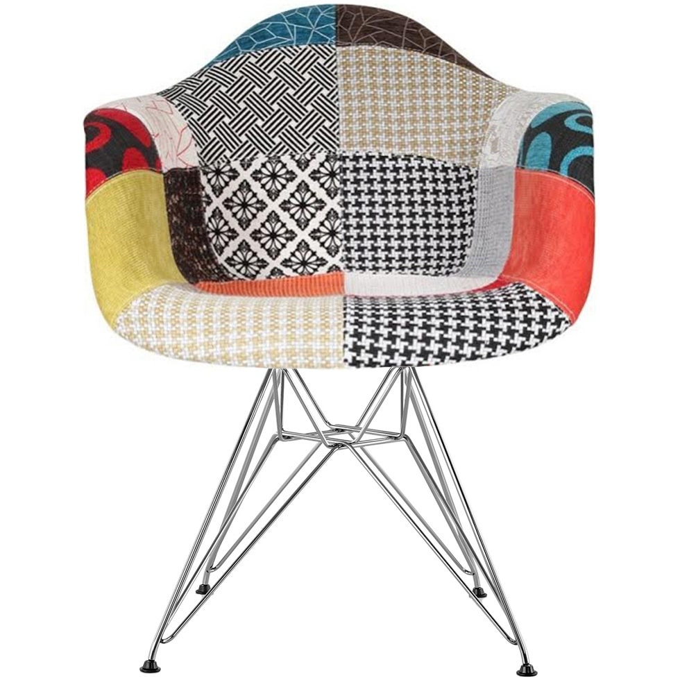 Fabric Sam Modern Armchair With Arms Wired Chrome Dining Chair Kitchen Desk Work Home Office