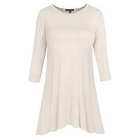 NE PEOPLE Womens 3/4 Sleeve / Short Sleeve Handkerchief Hem Jersey Tunic Top