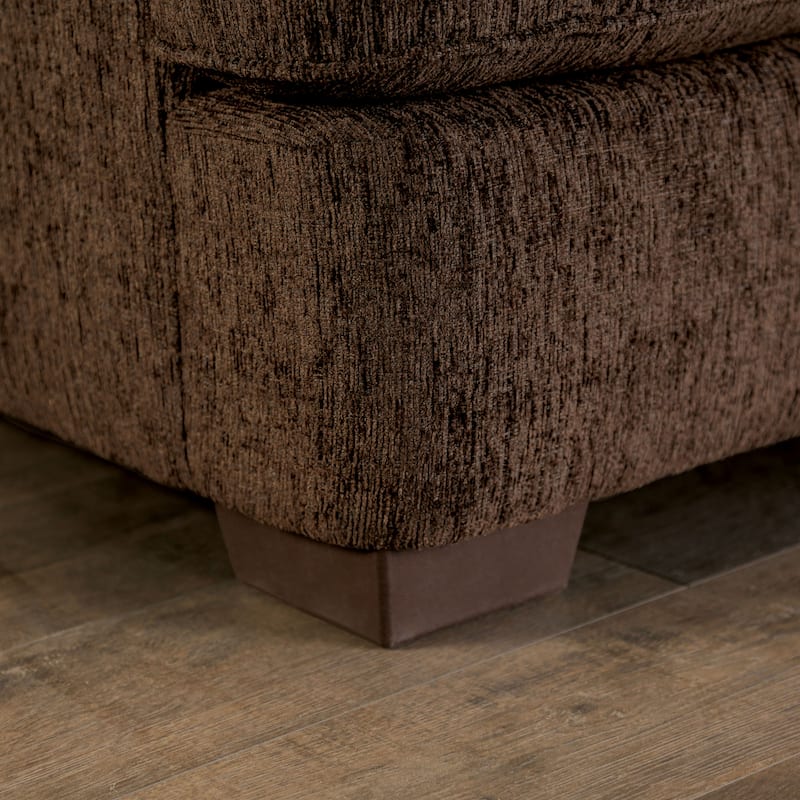 Tiga Transitional Dark Brown Chenille Symmetrical Sectional by Furniture of America