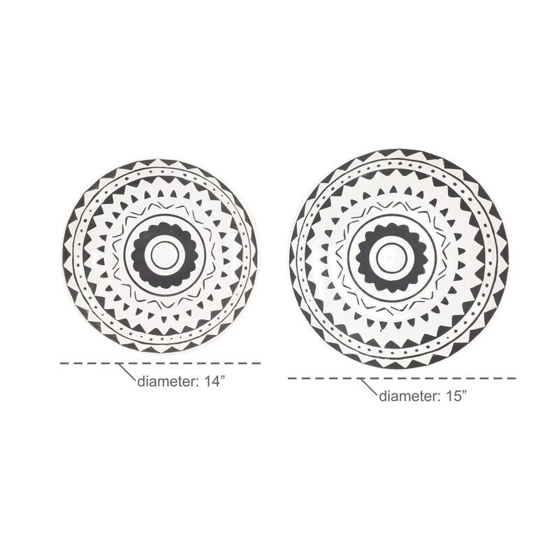 Black Ceramic Eclectic Wall Decor Abstract (Set of 2)