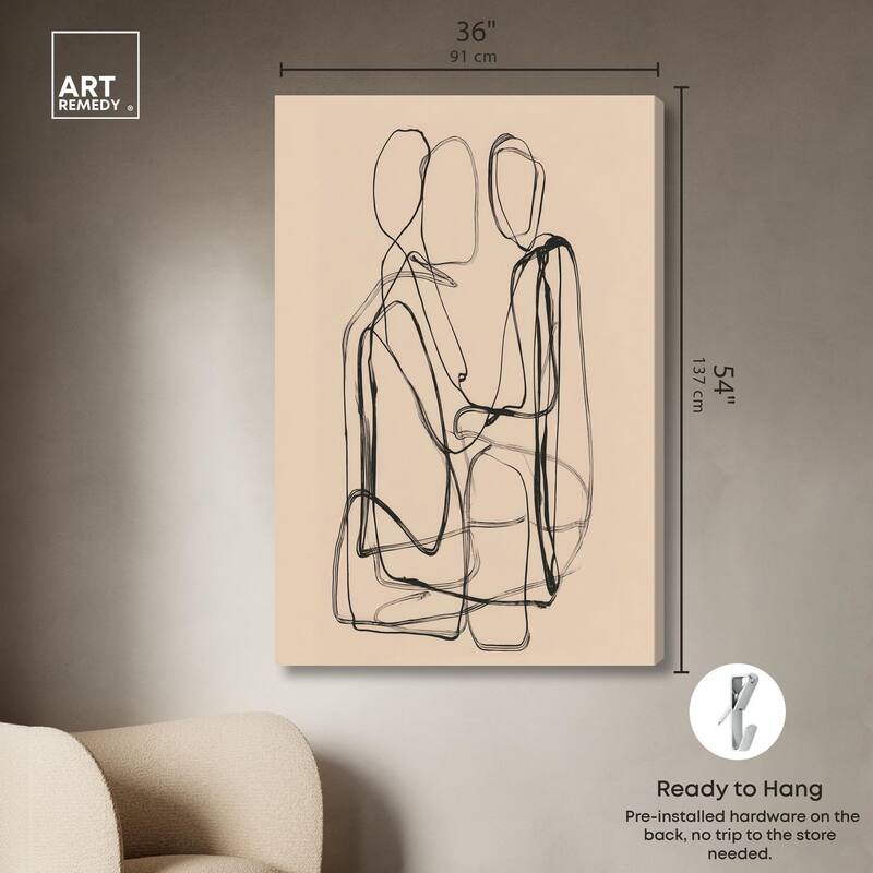 Embrace of Lines III Canvas by Art Remedy, Gallery Wrapped