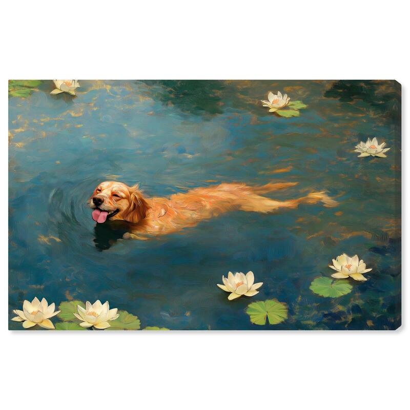 Pond Pup II Canvas by Art Remedy, Gallery Wrapped - 24" x 16"