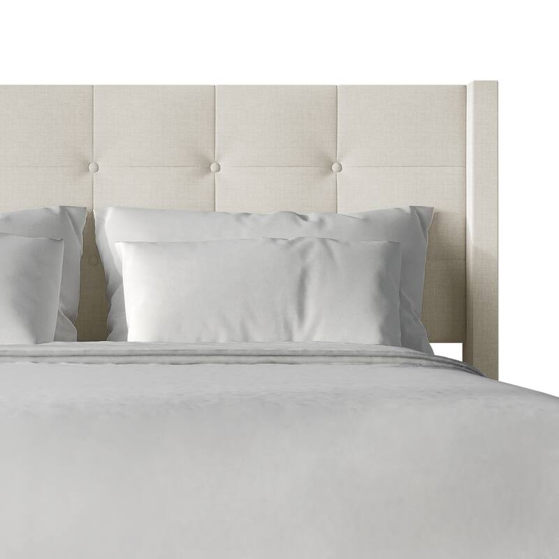 CraftPorch Elegance Wingback Upholstered Linen Bed