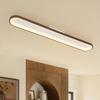 Modern Farmhouse Oval Long LED Semi-flush Mount For Kitchen - 38.2 in