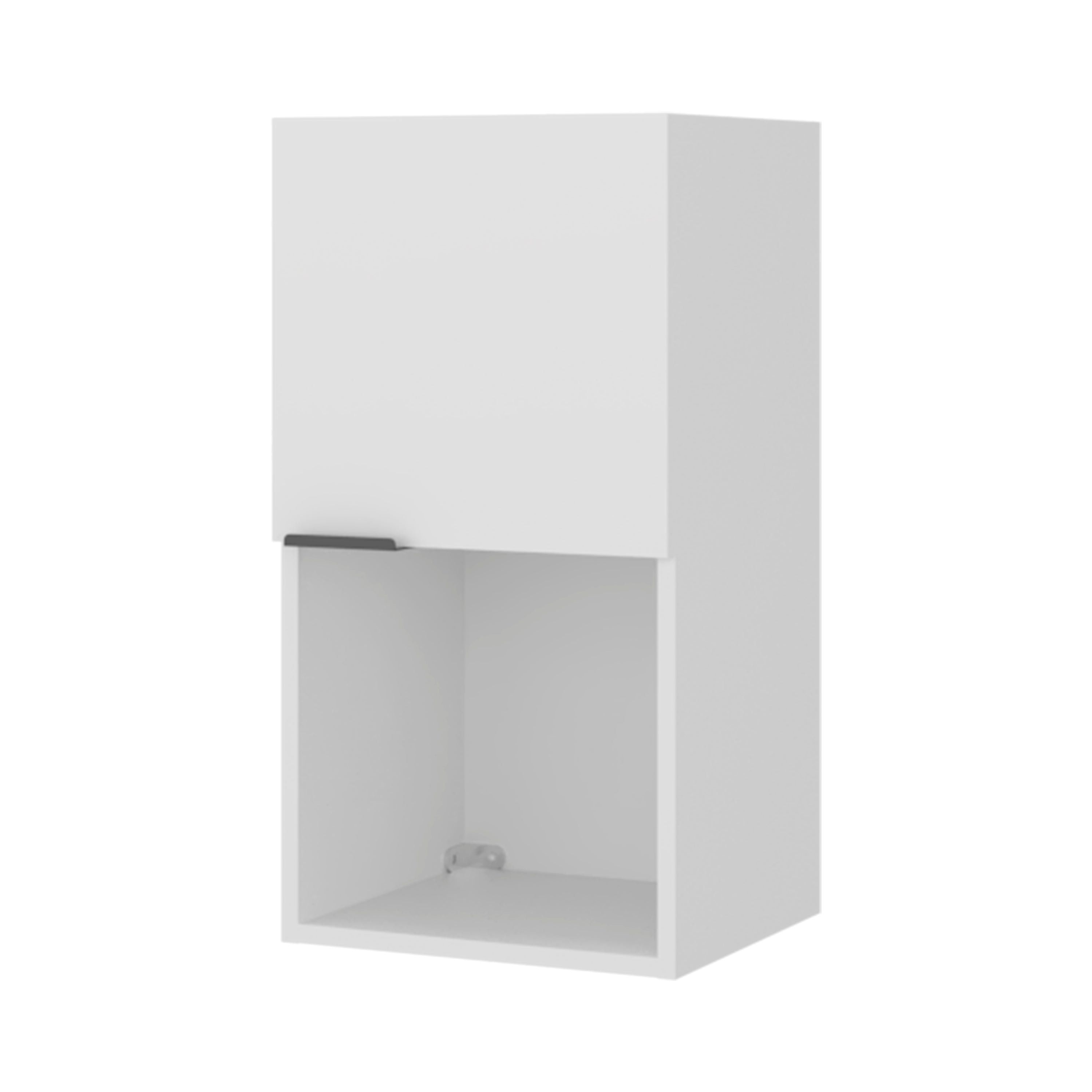 White Wall-Mounted Bathroom Cabinet with Hidden Storage