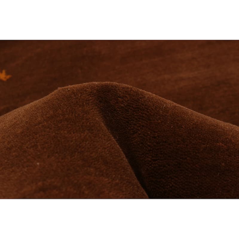 Kashkuli Gabbeh Brown Rug 3'11" x 3'11" - 3'11 x 3'11