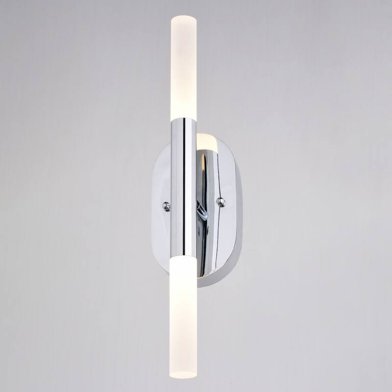Fulton 2 Light Integrated LED Contemporary Bathroom Vanity Fixture White Shade