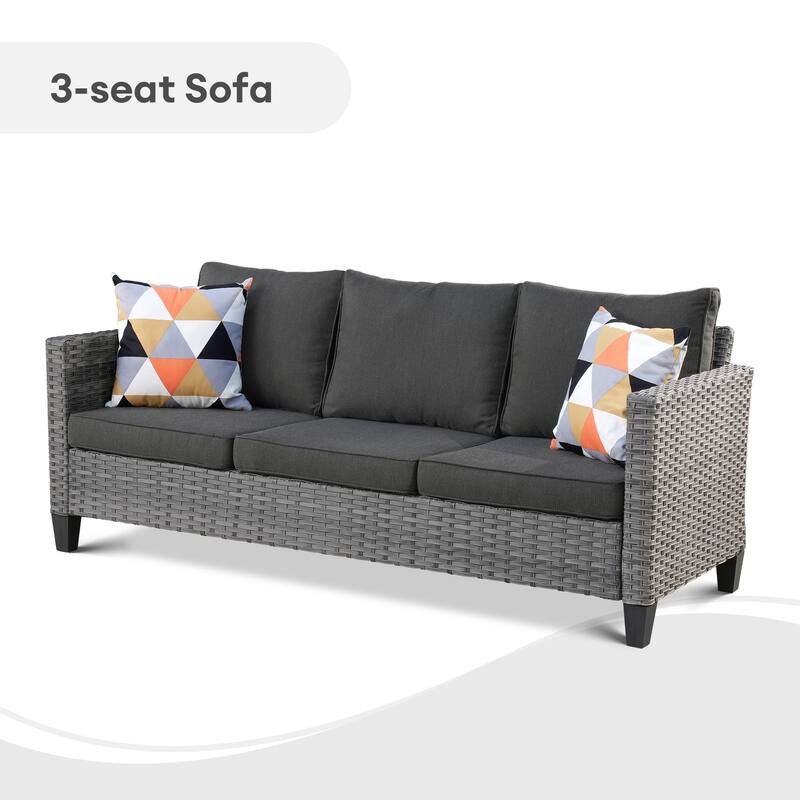 OVIOS 6-piece Patio Wicker Furniture Loveseat Conversation Set