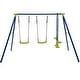 preview thumbnail 1 of 4, 440 Pounds Kids Swing Set with Two Swings and One Glider - 109.5" x 56" x 69.5" (L x W x H)