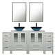 preview thumbnail 114 of 146, 72" Bathroom Vanity Set Glass Ceramic Vessel Sink Side Cabinet Combo