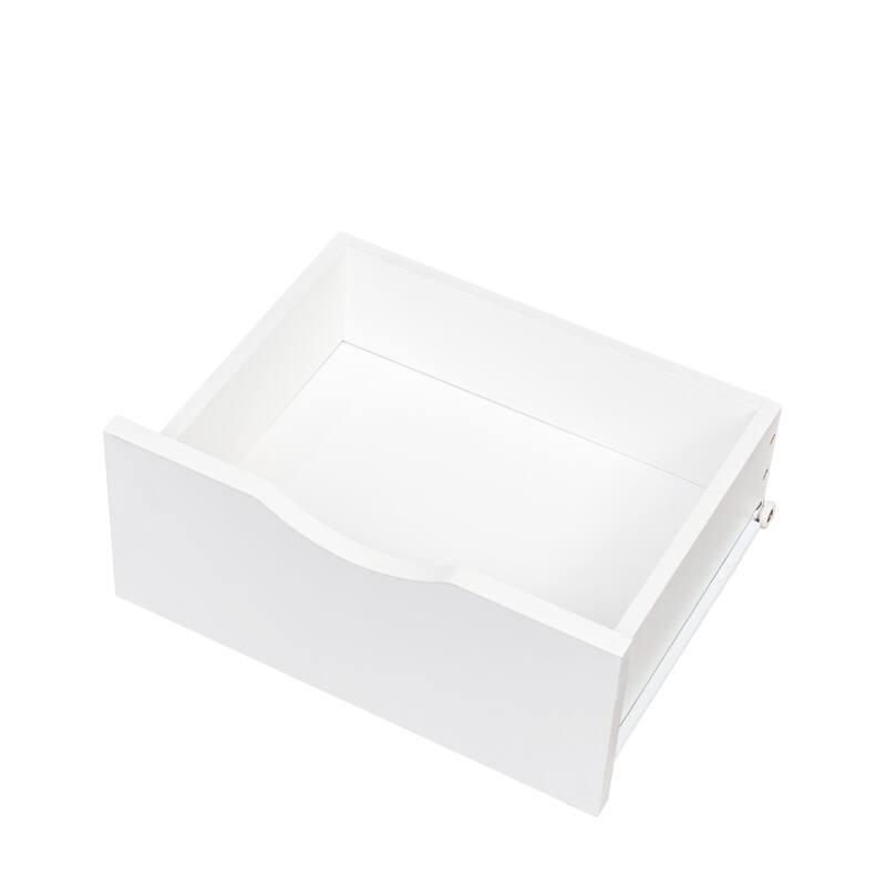 Anmytek White Nightstand Storage Shelf with Drawers, Multi Functional Desk Organizer for Small Spaces