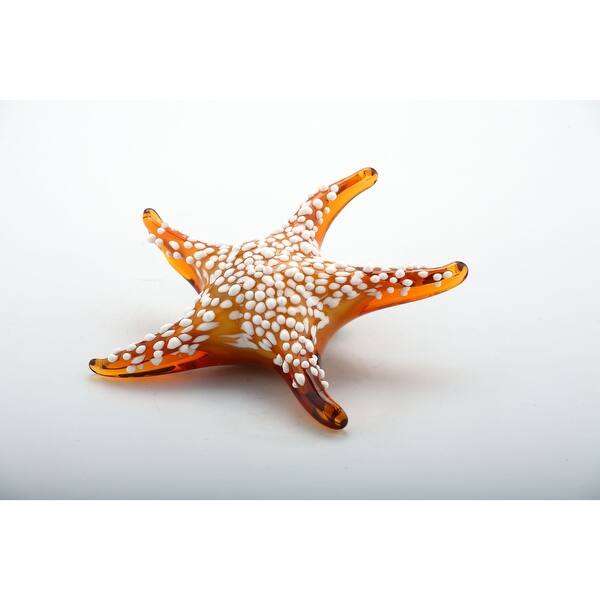 Shop 2 White And Orange Starfish Glass Figurine Decoration