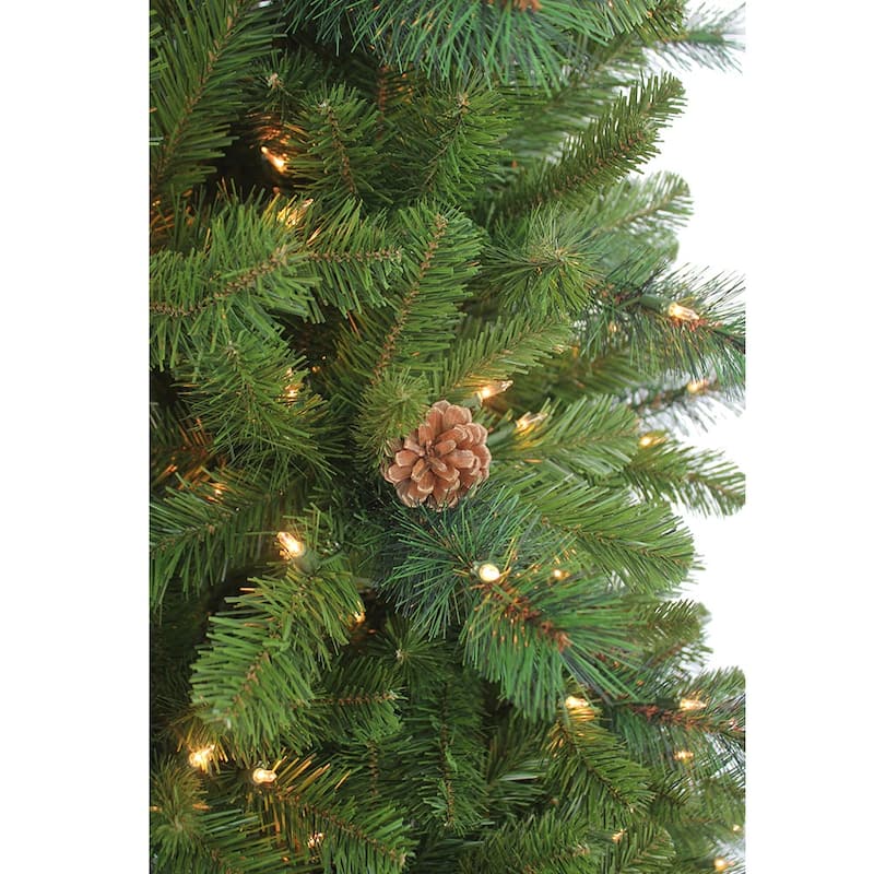 Kurt Adler 7.5-Foot Slim Pre-Lit Clear Burlington Tree - 7.5'