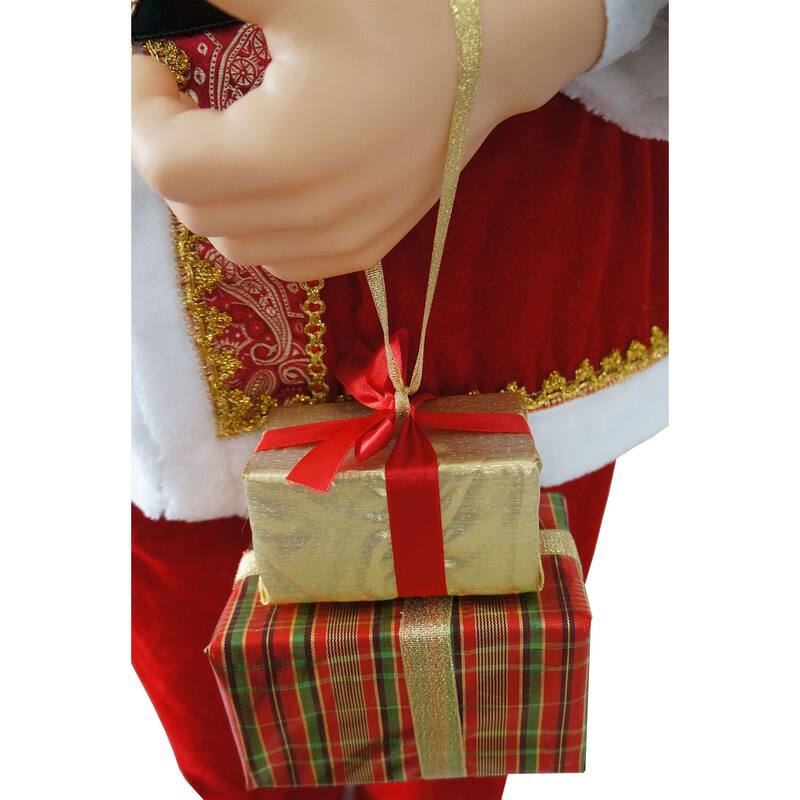 Christmas Time 58-In. Dancing Santa Claus with Naughty & Nice List, Gifts and Toy Sack, Animated Indoor Home Decor - 5 foot