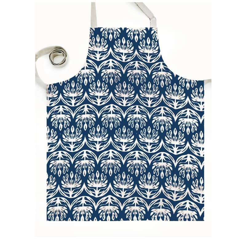 French Home Botanical Apron - Indigo