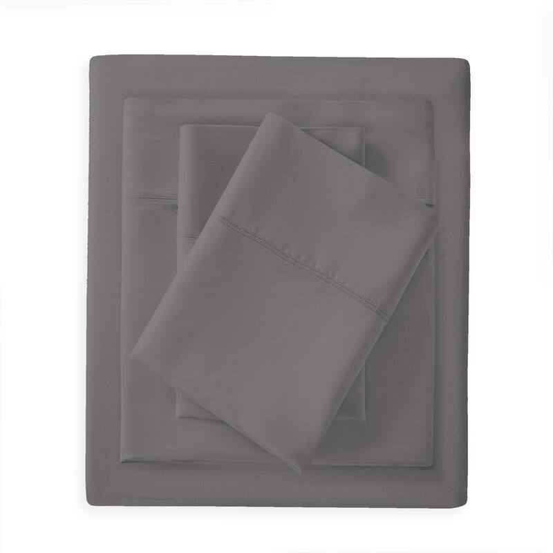 Purity Home Cotton Breathable And Lightweight Deep Pocket Sheet Set - Grey - Full