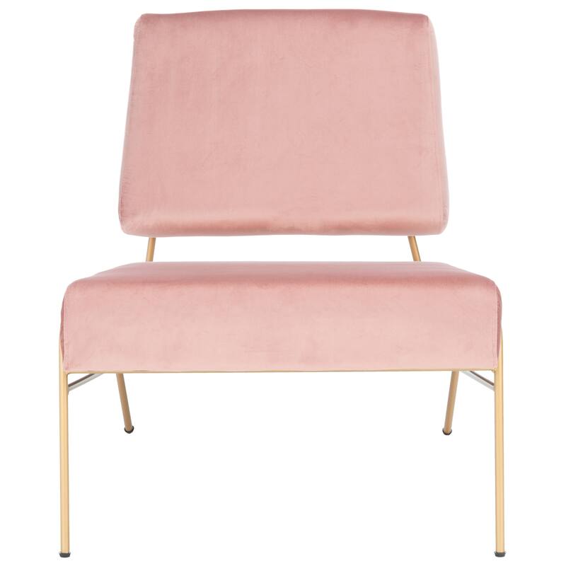 SAFAVIEH Riekie Glam Velvet Accent Chair - 26.6" W x 30" L x 30" H - 27Wx30Dx30H - Dusty Rose/Gold
