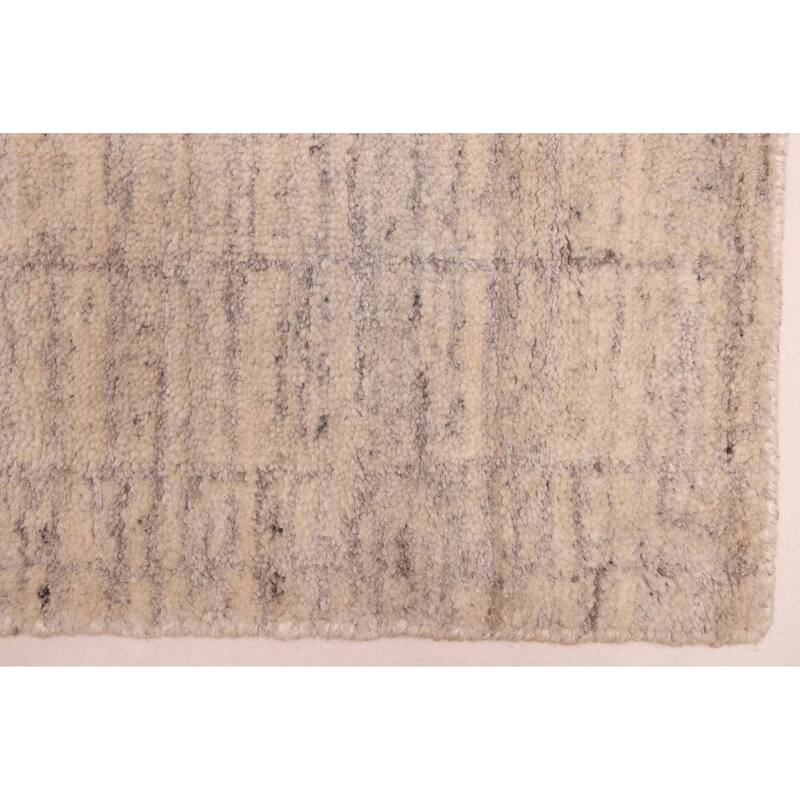 ECARPETGALLERY Hand Loomed Elysian Ivory, Light Grey Wool Rug - 7'10 x 9'11