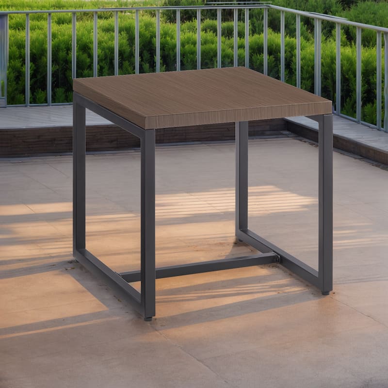 Patio Side Table Outdoor End Table - Brown