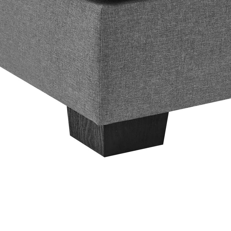 34" Wide Gray Polyester Chaise Lounge