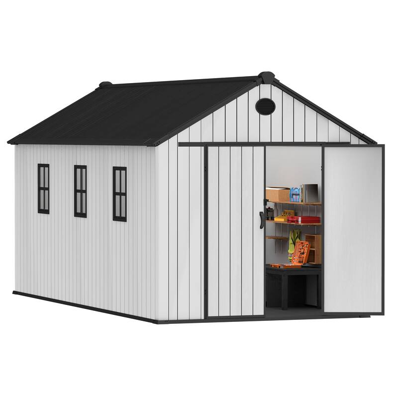 8x10 FT Outdoor Storage Shed with Floor - 8x16 Ft