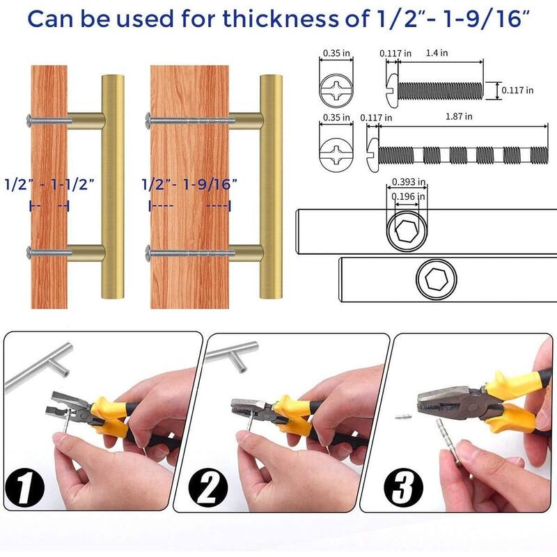 30-Pack Cabinet Pulls - 5" Handles, 3" Hole Center for Kitchen Drawers