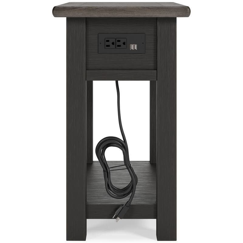 Signature Design by Ashley  Tyler Creek Dark Gray/Brown Chair Side End Table - 24"W x 14"D x 24"H