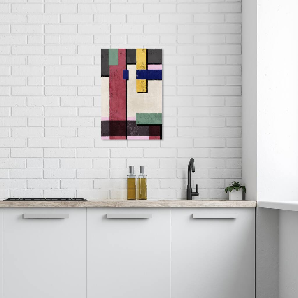 Wynwood Studio Canvas Abstract Crossing Paths Gray and Modern & Contemporary Wall Art Canvas Print