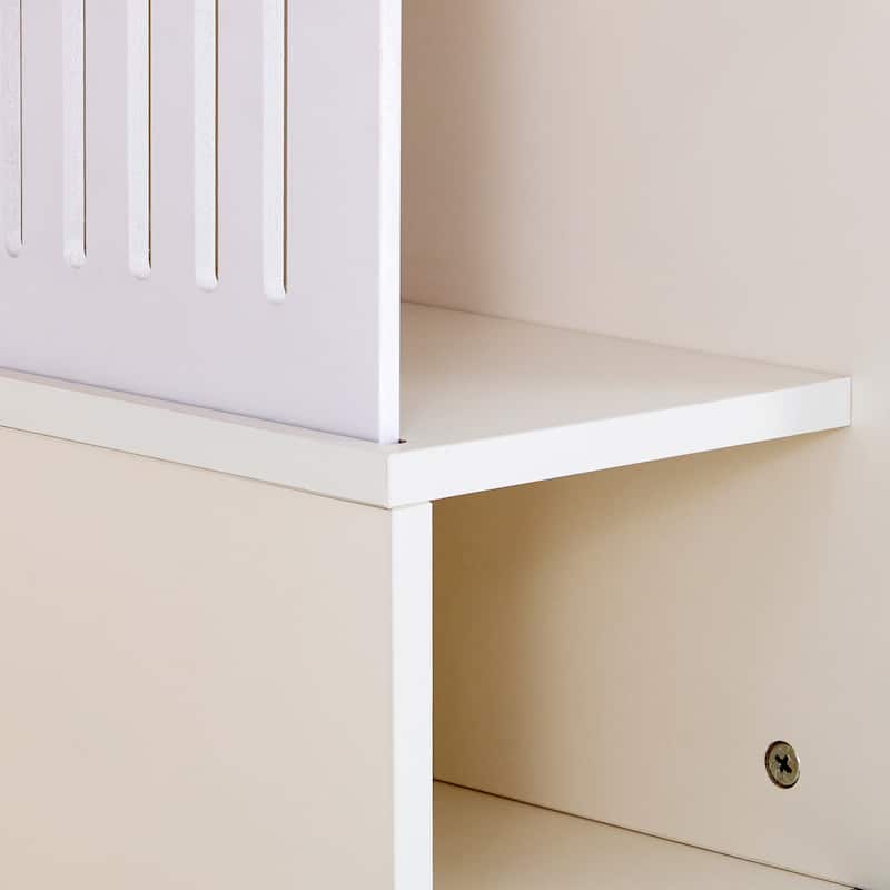TV Stand with Storage, Cat Litter Box Enclosure with Removable Sliding Door