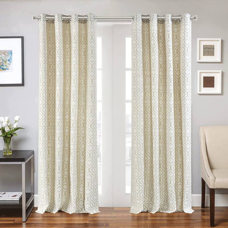 Deco Window 1 Inch Adjustable Curtain Rod for Windows & Doors Curtains with Endcap Round Finials & Brackets Set