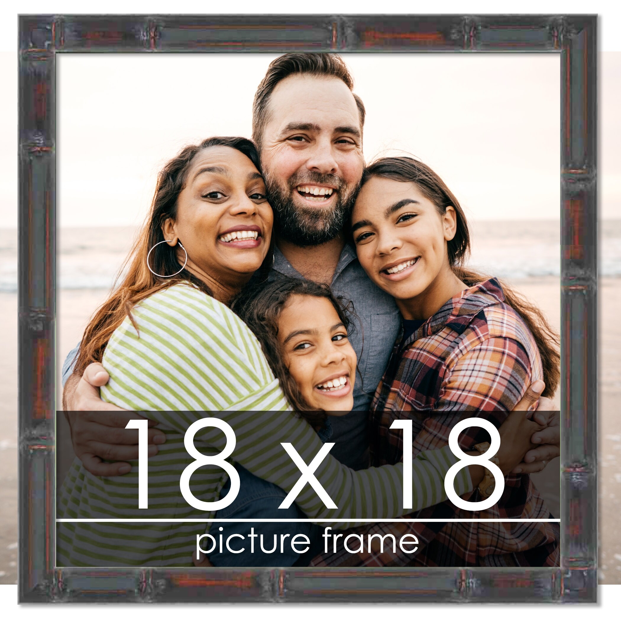 Poster Palooza 18x18 Frame Black Solid Wood Picture Square Frame Includes  UV Acrylic, Foam Board Backing & Hanging Hardware