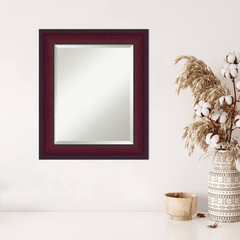 Canterbury Cherry Beveled Wood Framed Wall Mirror - Canterbury Cherry