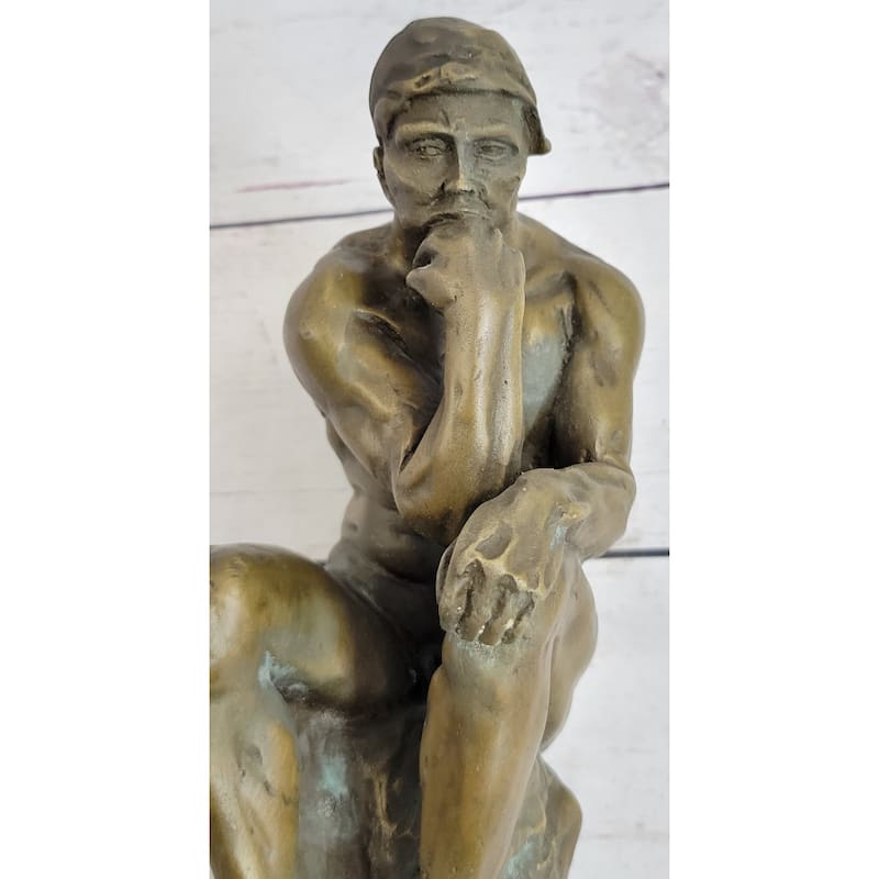 Large Rodin Famous The Thinker Bronze Marble Sculpture Art Deco Marble Figurine
