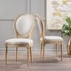 preview thumbnail 1 of 90, Phinnaeus French Country Fabric Dining Chairs (Set of 2) by Christopher Knight Home Beige