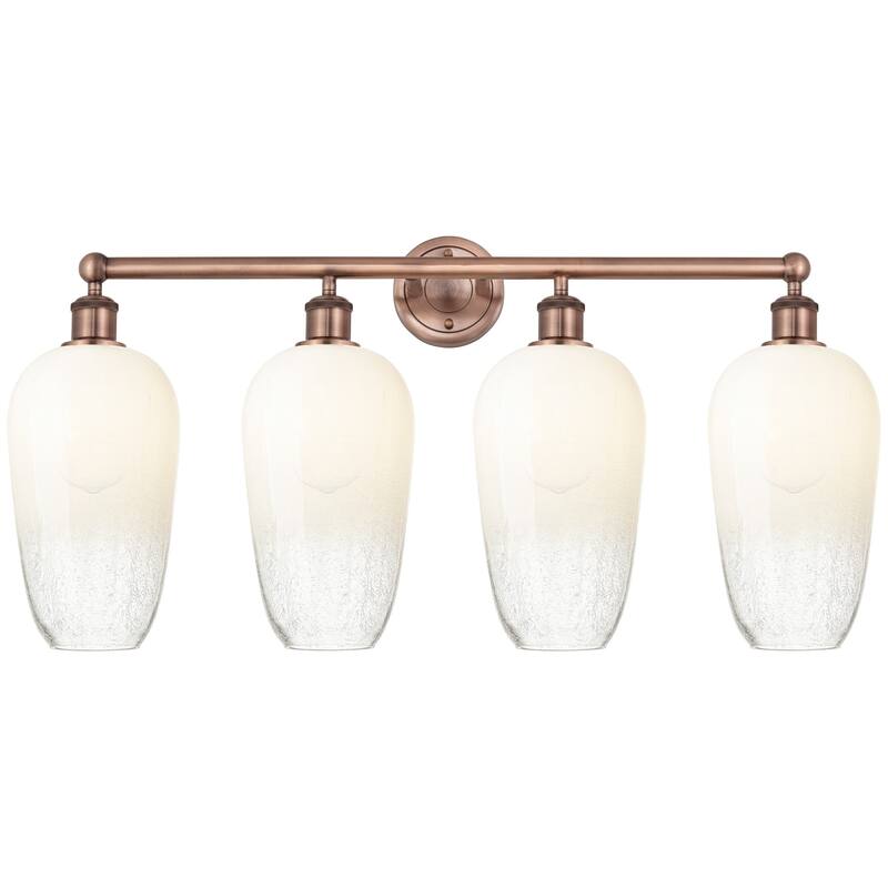 Innovations Lighting 616-4W-18-34 Brookhaven Flute Vanity Brookhaven - Antique Copper / Opal