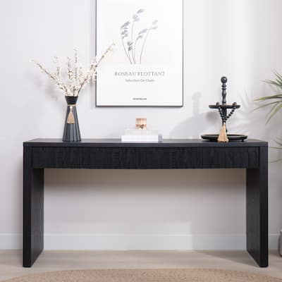 Modern Black Console Table with 4 Drawers - 59.2" Entryway Table with Storage
