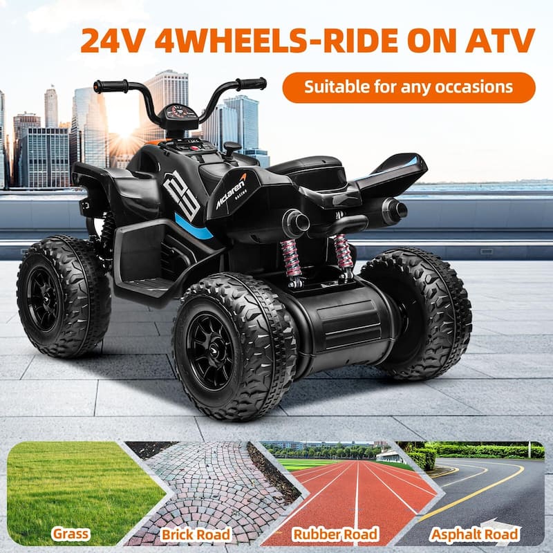 Kids Ride on ATV, 24V Battery Powered Kids Electric Vehicle
