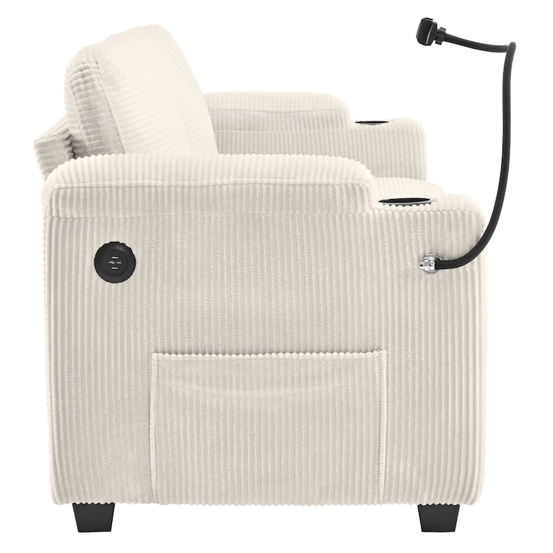 GDFStudio Emily Multifunctional Convertible Corduroy Sleeper Sofa for Small Spaces