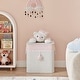 preview thumbnail 1 of 8, Pink/Cream Collapsible Folding Bamboo Kids Plush Laundry Hamper Toy Storage with Liner and Handles - Sleepy Teddy Bear