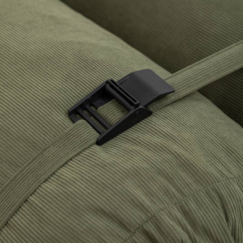 Versatile Lazy Sofa Corduroy Chaise Lounge Floor Couch Composed of 5 Cylindrical Pillows with Adjustable Straps