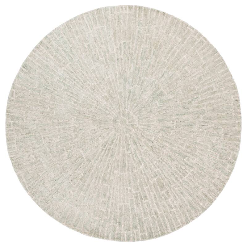 SAFAVIEH Handmade Marquee Bozdana Contemporary Wool Rug - 6' Round - Light Green Beige
