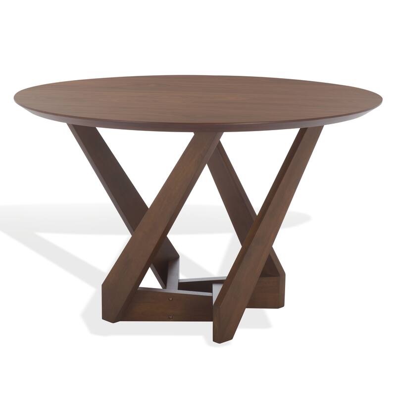 SAFAVIEH Couture Hildabryna Round Wood Dining Table - 47"W x 47"D x 30"H - Walnut