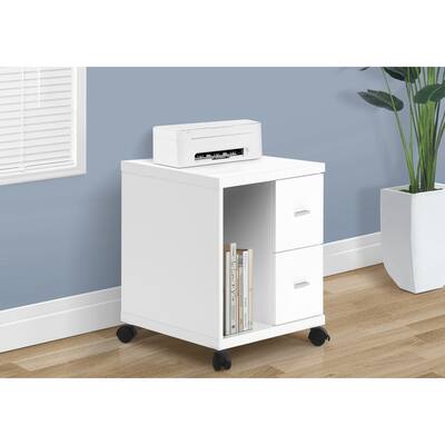 Modern Rolling Office File Cabinet with Printer Cart and Storage