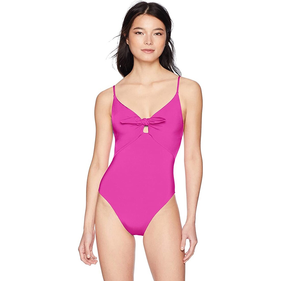 Shop Trina Turk Women S High Leg Tie One Piece Swimsuit Hot Pink
