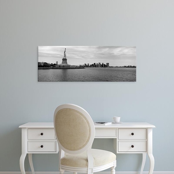 Easy Art Prints Panoramic Images's 'Statue Of Liberty, Manhattan, Ellis Island, New Jersey, New York City' Canvas Art