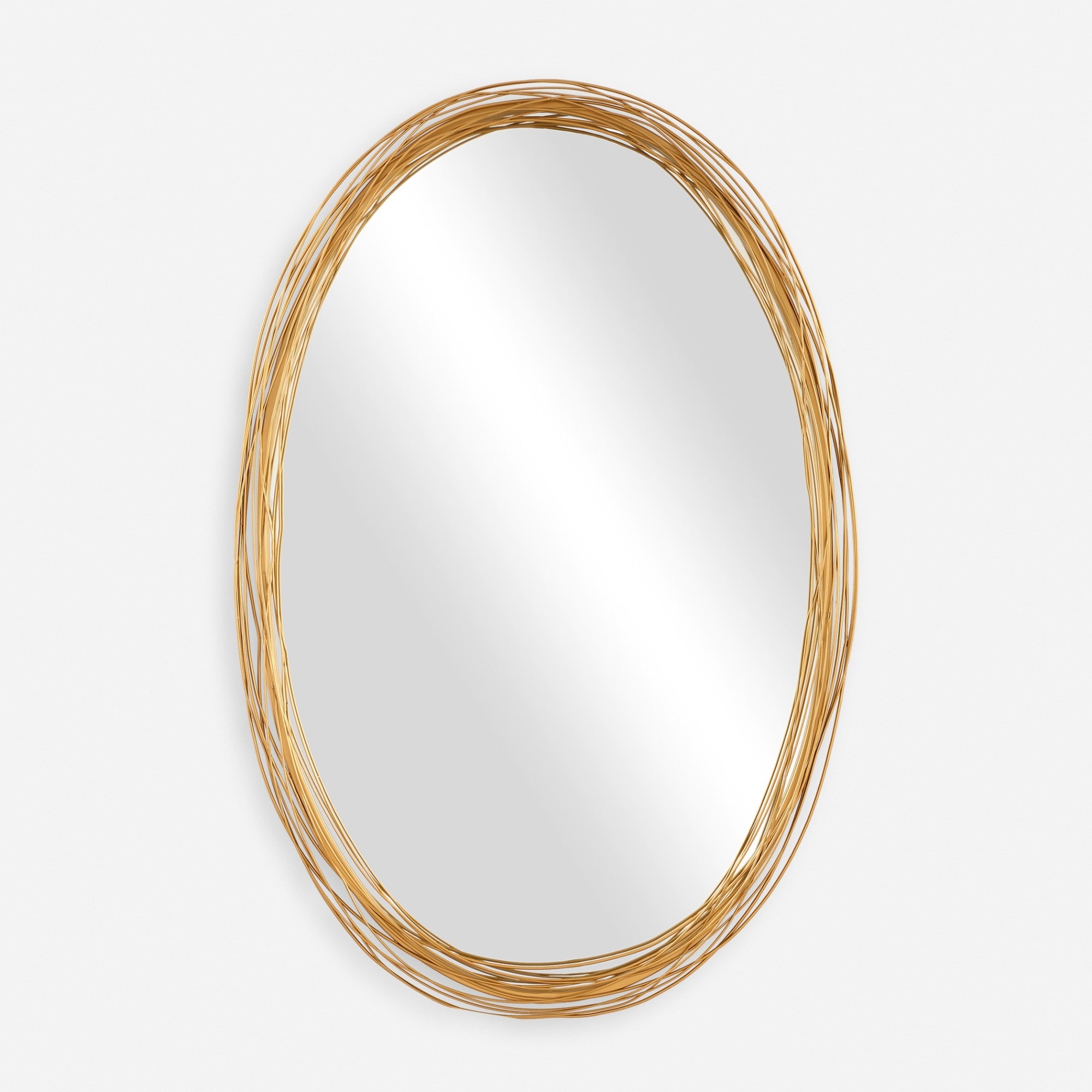 Framed Oval Iron Wall Mirror - 38.75