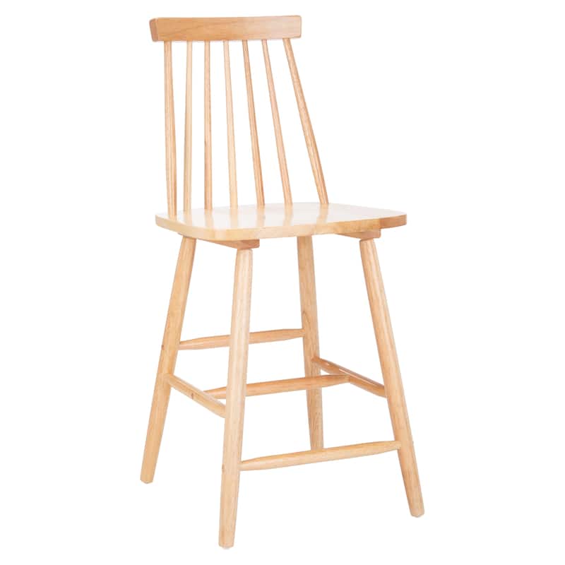 SAFAVIEH Zillah 24-inch Spindle Farmhouse Counter Stool (Set of 2) - 17.7" x 20.5" x 39.1" - 18"W x 21"D x 39"H